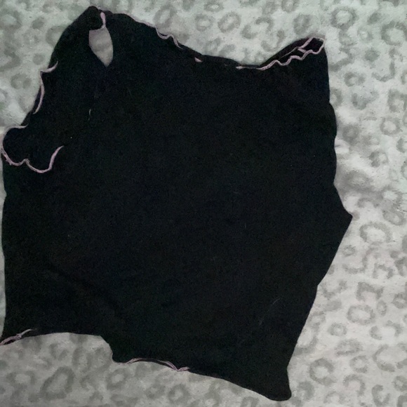 black graphic tank with pink lining - Picture 2 of 2